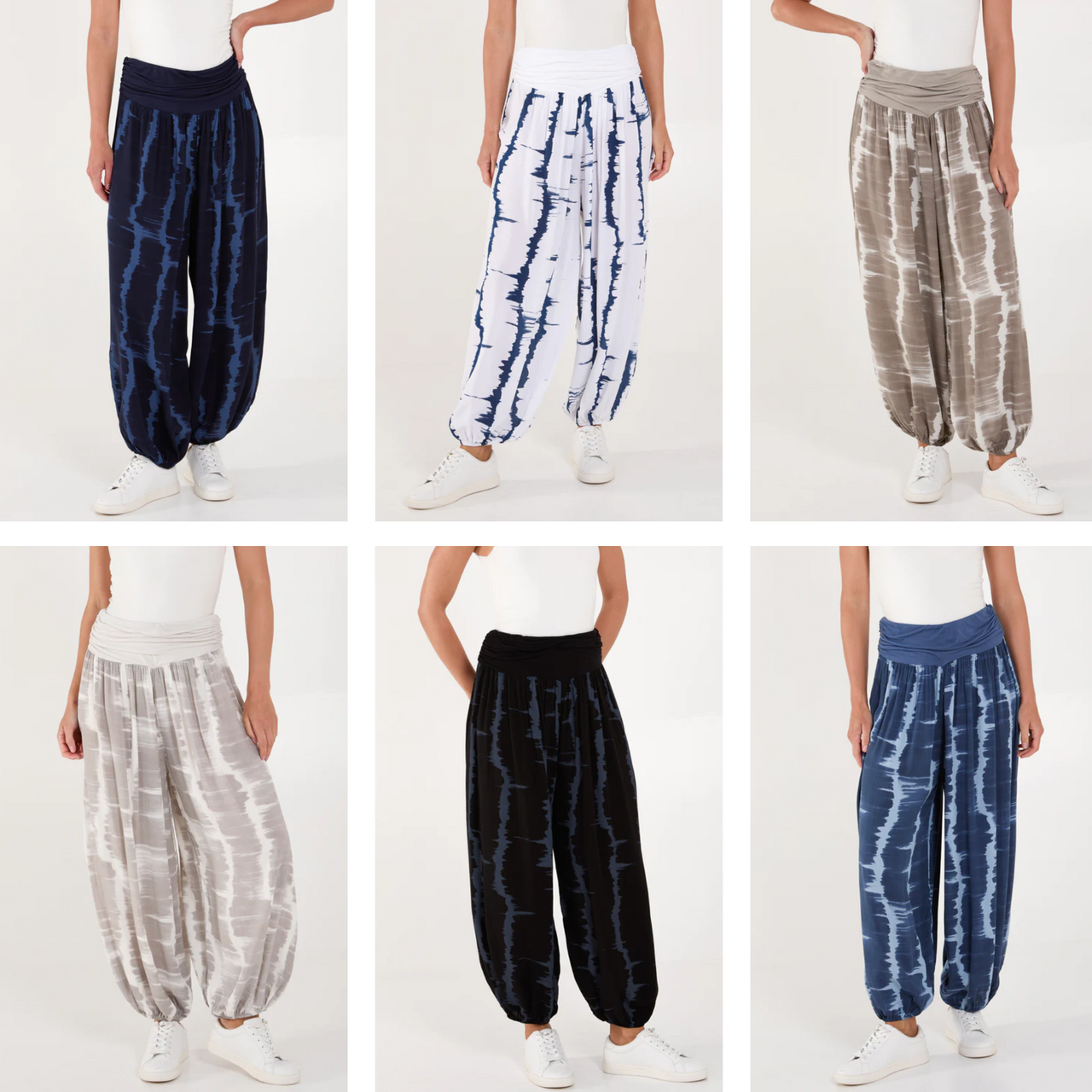 Calcata Tie Dye Waistband Harem Trousers