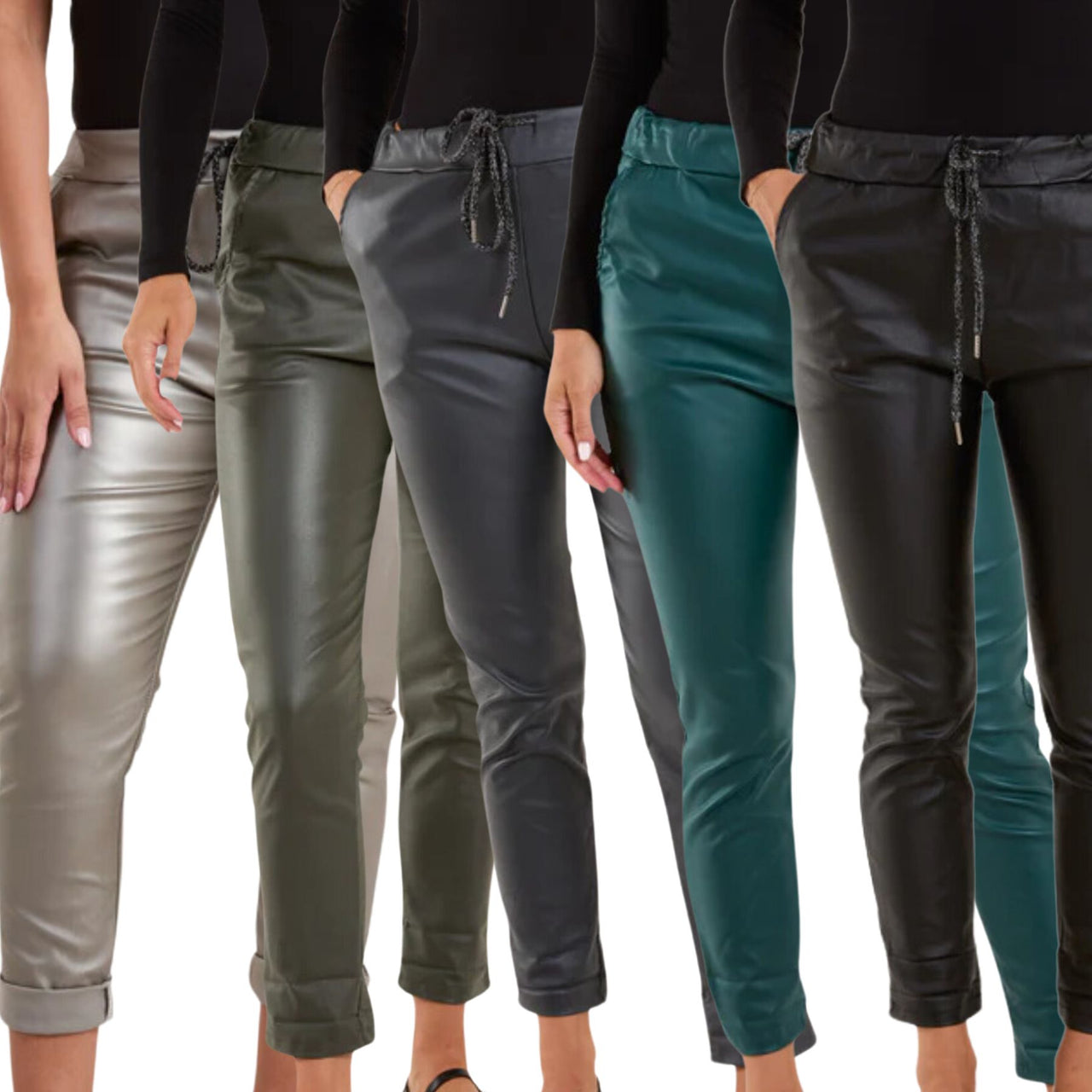 Magic Pants Super Stretch Metallic Coated Trousers