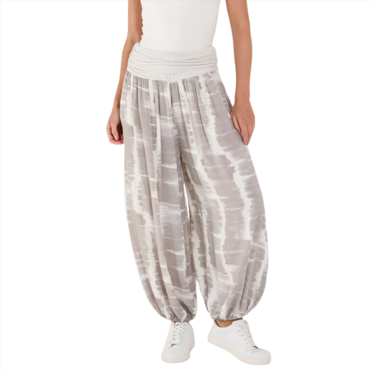 Calcata Tie Dye Waistband Harem Trousers